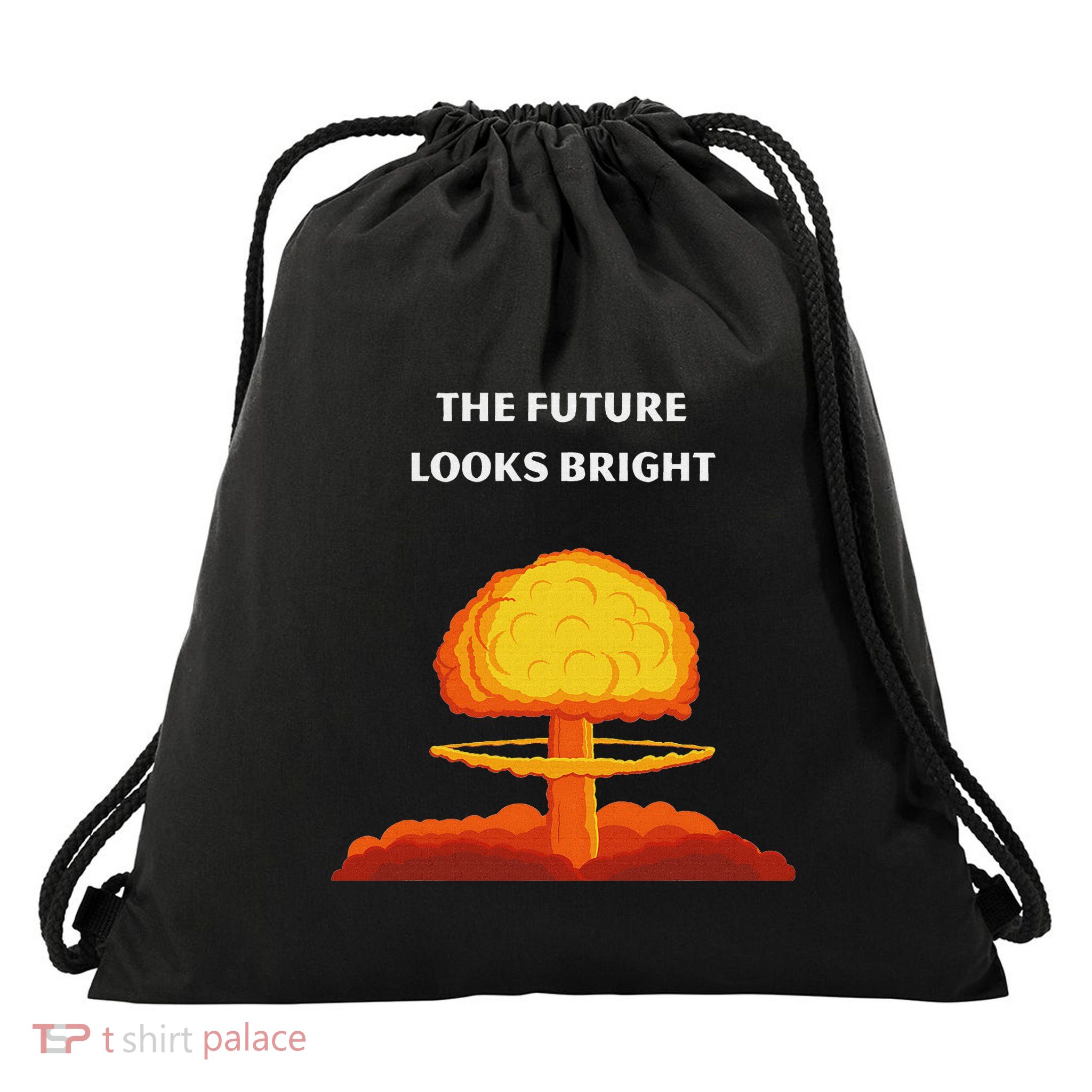 The Future Looks Bright Funny Drawstring Bag