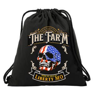 The Farm Liberty Missouri USA Bar Honkytonk American Skull Drawstring Bag