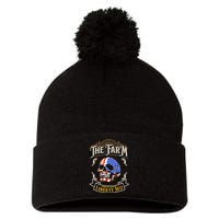 The Farm Liberty Missouri USA Bar Honkytonk American Skull Pom Pom 12in Knit Beanie