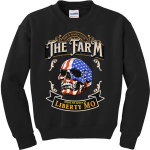 The Farm Liberty Missouri USA Bar Honkytonk American Skull Kids Sweatshirt