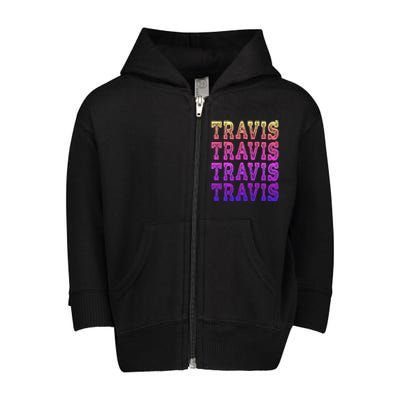 Travis First Last Family Named  Baby Birthday Toddler Zip Fleece Hoodie