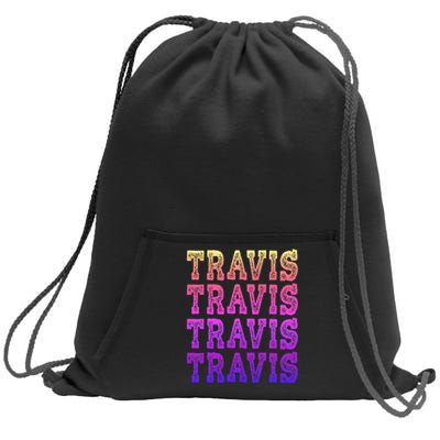 Travis First Last Family Named  Baby Birthday Sweatshirt Cinch Pack Bag