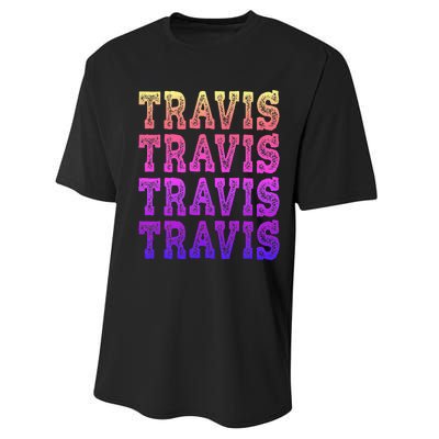 Travis First Last Family Named  Baby Birthday Performance Sprint T-Shirt