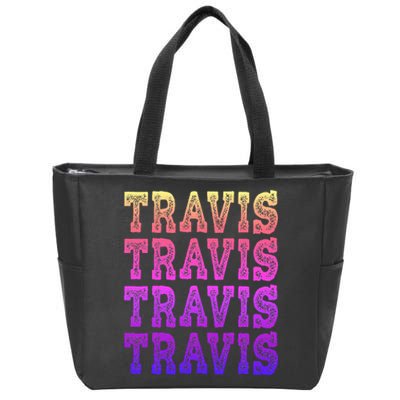 Travis First Last Family Named  Baby Birthday Zip Tote Bag