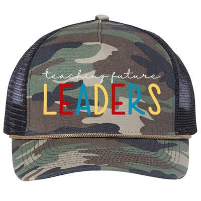 Teaching Future Leaders Gift For Teacher Retro Rope Trucker Hat Cap