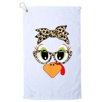 Turkey Face Leopard Headband Glasses Thanksgiving Women Girl Platinum Collection Golf Towel