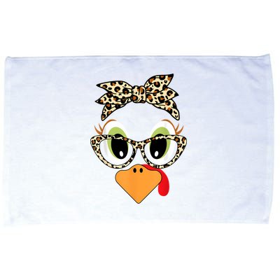 Turkey Face Leopard Headband Glasses Thanksgiving Women Girl Microfiber Hand Towel