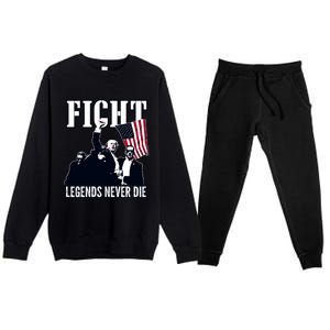 Trump Fight Legends Never Die Premium Crewneck Sweatsuit Set