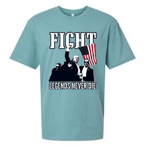 Trump Fight Legends Never Die Sueded Cloud Jersey T-Shirt