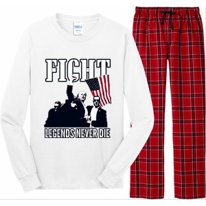 Trump Fight Legends Never Die Long Sleeve Pajama Set