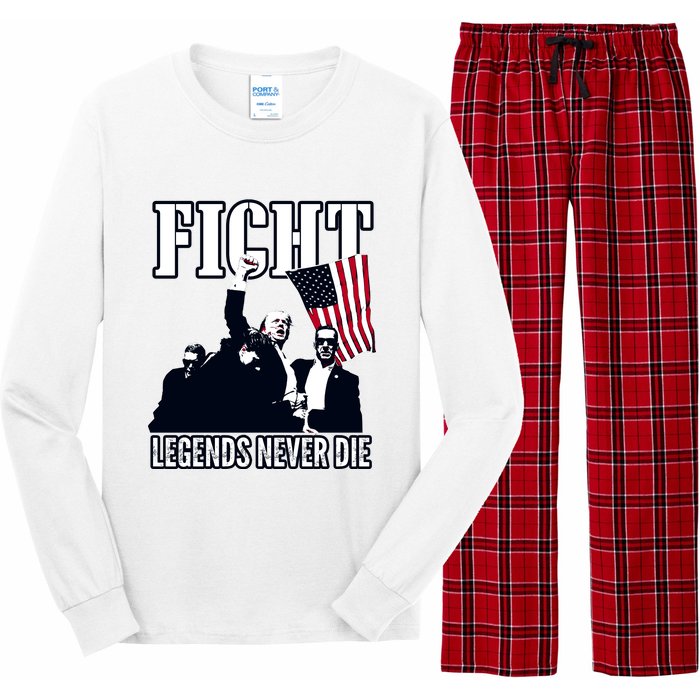 Trump Fight Legends Never Die Long Sleeve Pajama Set