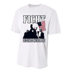 Trump Fight Legends Never Die Performance Sprint T-Shirt