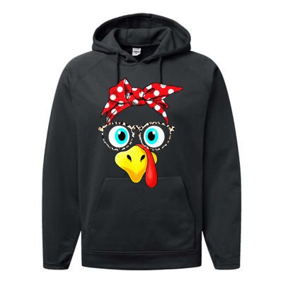 Turkey Face Leopard Print Glasses Thanksgiving Performance Fleece Hoodie