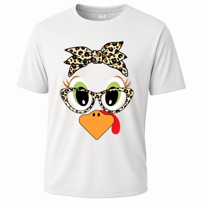 Turkey Face Leopard Headband Glasses Thanksgiving Performance Shirt