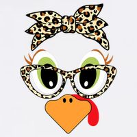 Turkey Face Leopard Headband Glasses Thanksgiving 11oz C Handle Ceramic Mug