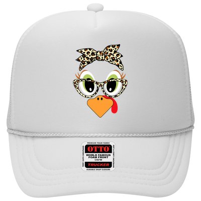 Turkey Face Leopard Headband Glasses Thanksgiving Trucker Hat