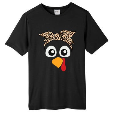 Turkey Face Leopard Headband Thanksgiving Pilgrim Tall Fusion ChromaSoft Performance T-Shirt