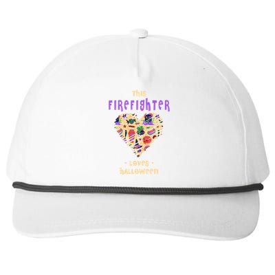 This Firefighter Loves Halloween Fire Witch Fire Marshal Funny Gift Snapback Five-Panel Rope Hat