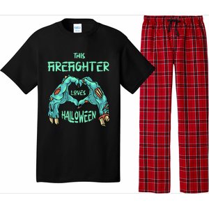 This Firefighter Loves Halloween Fire Zombie Fire Marshal Gift Pajama Set