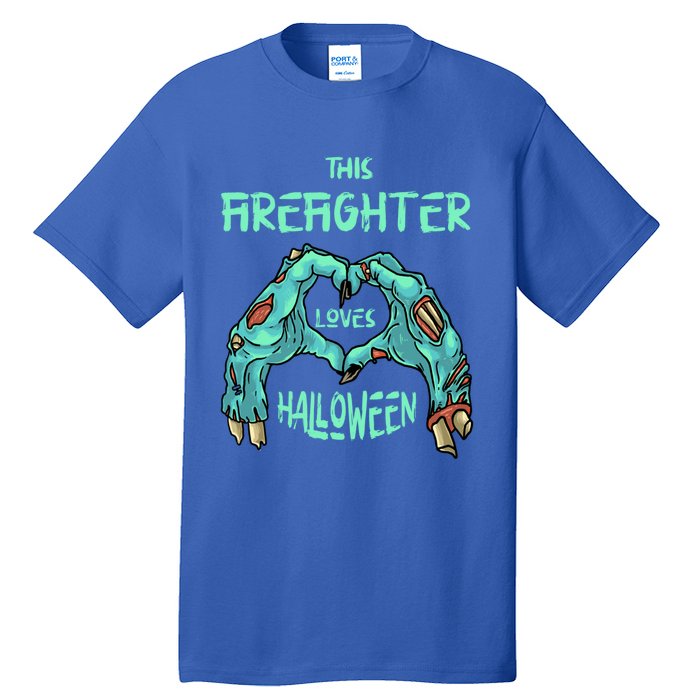 This Firefighter Loves Halloween Fire Zombie Fire Marshal Gift Tall T-Shirt