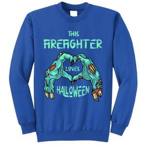 This Firefighter Loves Halloween Fire Zombie Fire Marshal Gift Tall Sweatshirt