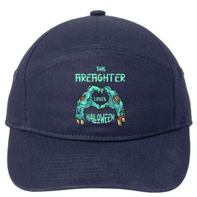 This Firefighter Loves Halloween Fire Zombie Fire Marshal Gift 7-Panel Snapback Hat