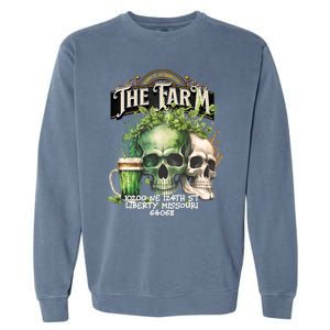 The Farm Liberty Missouri Bar Honkytonk Music St Pat Skull Garment-Dyed Sweatshirt