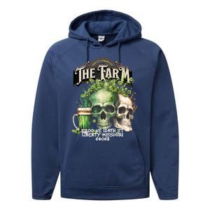 The Farm Liberty Missouri Bar Honkytonk Music St Pat Skull Performance Fleece Hoodie