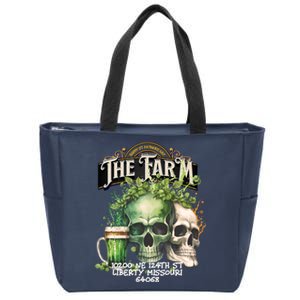 The Farm Liberty Missouri Bar Honkytonk Music St Pat Skull Zip Tote Bag