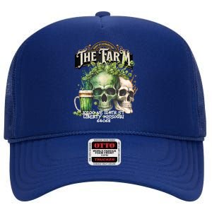 The Farm Liberty Missouri Bar Honkytonk Music St Pat Skull High Crown Mesh Back Trucker Hat