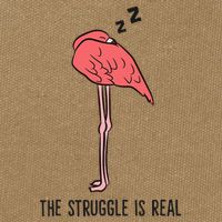 Tired Flamingo Lazy Flamingo The Struggle Is Real Cotton Canvas Backpack