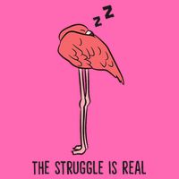 Tired Flamingo Lazy Flamingo The Struggle Is Real Stripe Pom Pom Beanie
