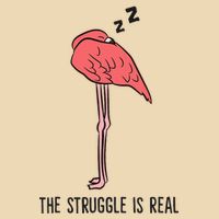 Tired Flamingo Lazy Flamingo The Struggle Is Real Drawstring Bag