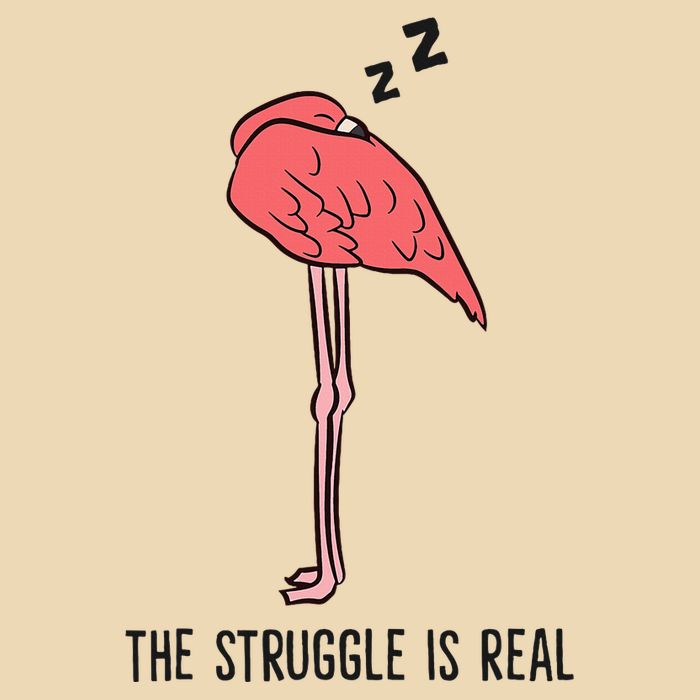 Tired Flamingo Lazy Flamingo The Struggle Is Real Drawstring Bag