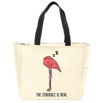 Tired Flamingo Lazy Flamingo The Struggle Is Real Zip Tote Bag