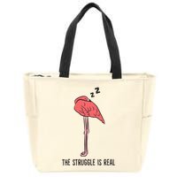 Tired Flamingo Lazy Flamingo The Struggle Is Real Zip Tote Bag
