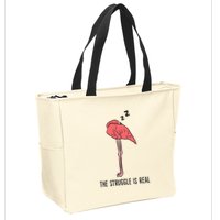 Tired Flamingo Lazy Flamingo The Struggle Is Real Zip Tote Bag