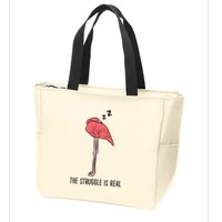 Tired Flamingo Lazy Flamingo The Struggle Is Real Zip Tote Bag