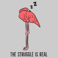 Tired Flamingo Lazy Flamingo The Struggle Is Real Tie-Dye T-Shirt