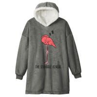 Tired Flamingo Lazy Flamingo The Struggle Is Real Hooded Wearable Blanket