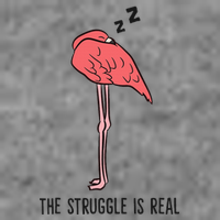 Tired Flamingo Lazy Flamingo The Struggle Is Real 7-Panel Snapback Hat