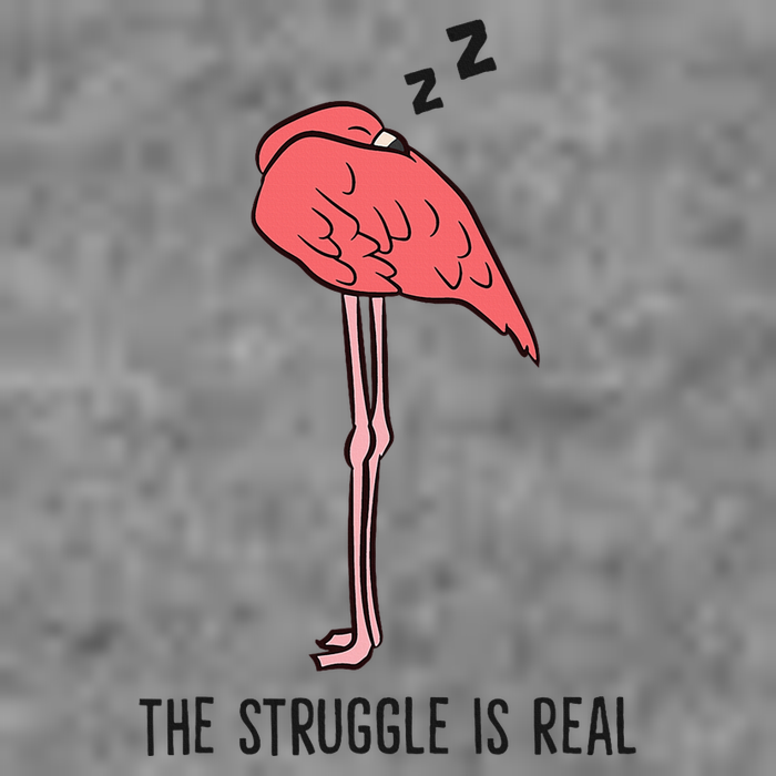 Tired Flamingo Lazy Flamingo The Struggle Is Real 7-Panel Snapback Hat