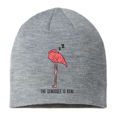 Tired Flamingo Lazy Flamingo The Struggle Is Real Sustainable Beanie