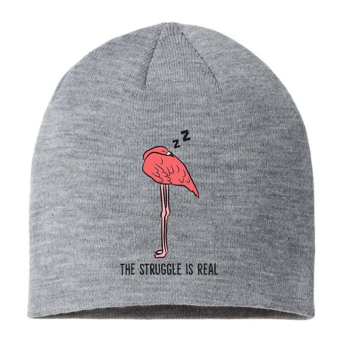 Tired Flamingo Lazy Flamingo The Struggle Is Real Sustainable Beanie