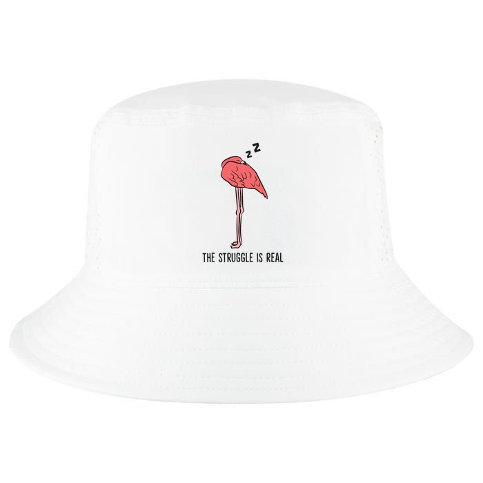 Tired Flamingo Lazy Flamingo The Struggle Is Real Cool Comfort Performance Bucket Hat