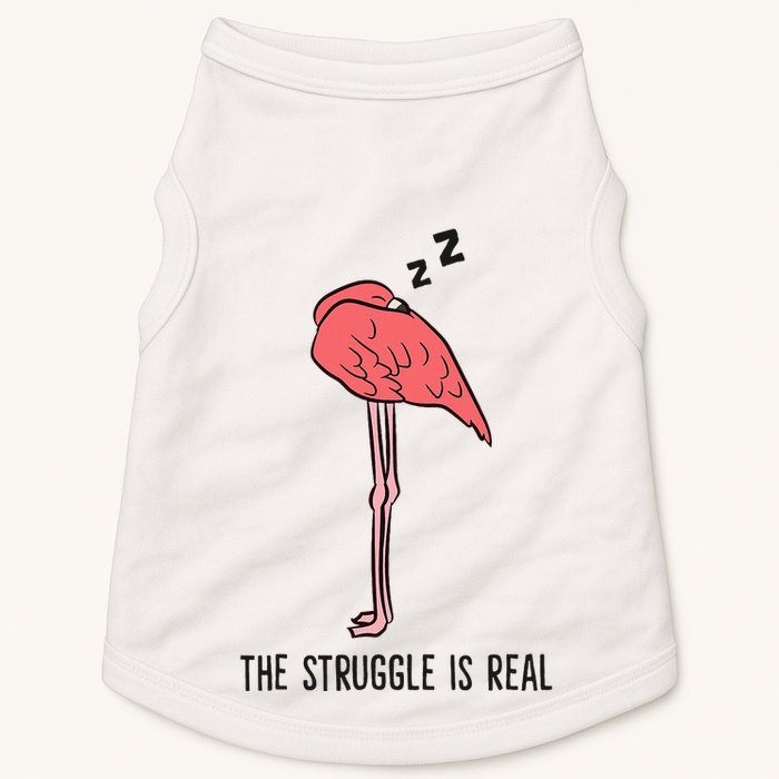 Tired Flamingo Lazy Flamingo The Struggle Is Real Doggie Tank