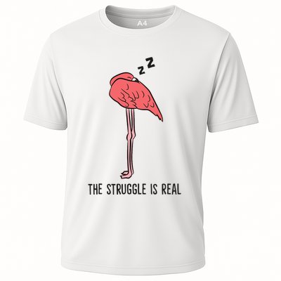 Tired Flamingo Lazy Flamingo The Struggle Is Real Performance Shirt