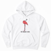 Tired Flamingo Lazy Flamingo The Struggle Is Real Hoodie