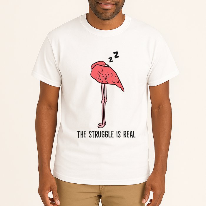 Tired Flamingo Lazy Flamingo The Struggle Is Real Tall T-Shirt