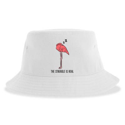 Tired Flamingo Lazy Flamingo The Struggle Is Real Sustainable Bucket Hat